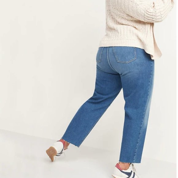 Old Navy Extra Sky Hi Straight Cut-Off Jeans - Size 18 Tall- NWT - Picture 2 of 13